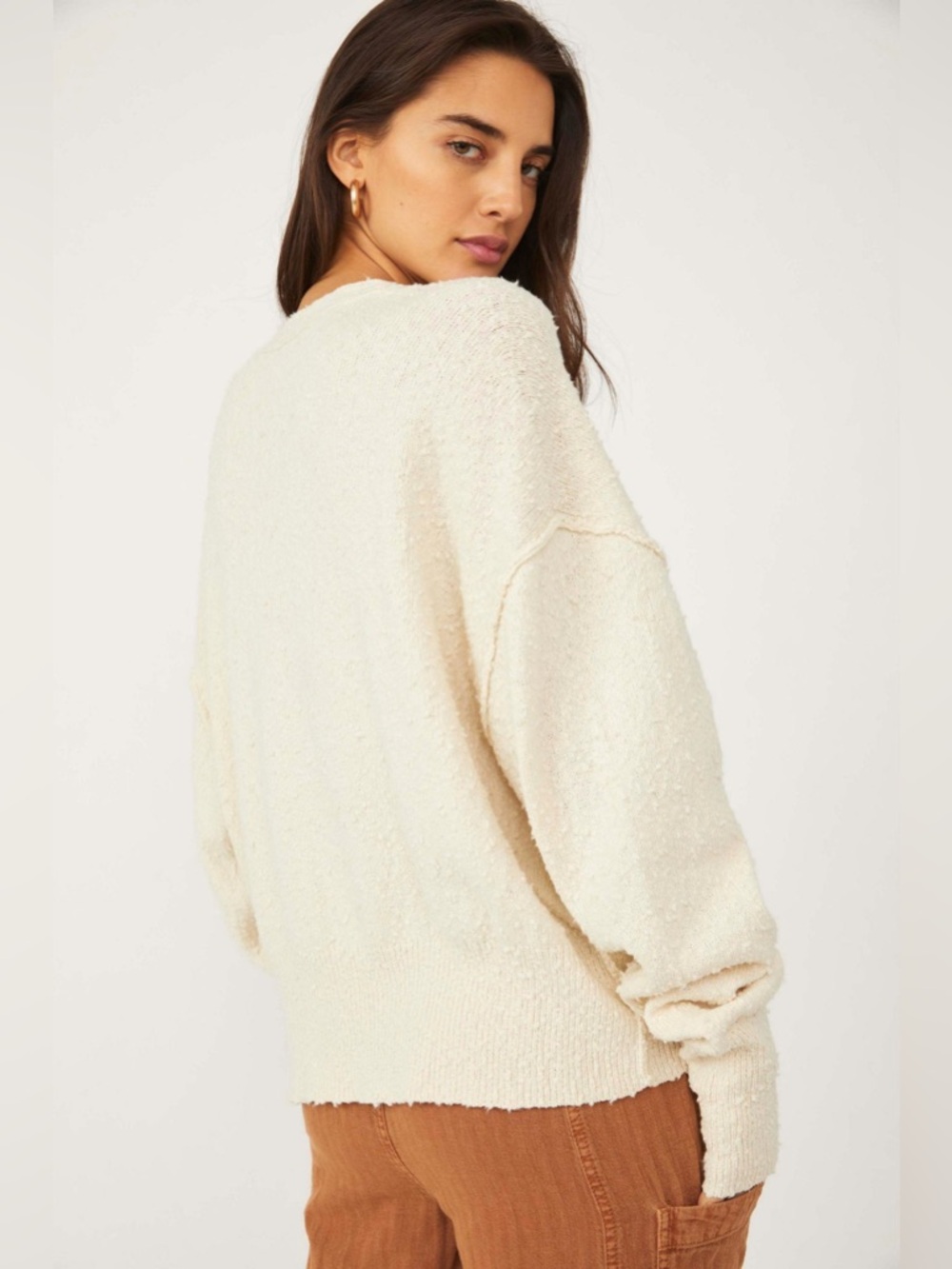 Free People Found My Friend Cream Cardigan Size Small - Picture 3 of 7